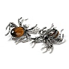 Dual-use Items Alloy Pave Jet Rhinestone Spider Brooch JEWB-C026-07G-AS-2