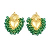Alloy & Glass Seed Beaded Pendants GL-CBA96FD-01G-04-1