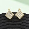 Brass Micro Pave Cubic Zirconia Rhombus Hoop Earrings EJEW-B153-09G-2