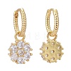 Brass Micro Pave Cubic Zirconia Huggie Hoop Earrings EJEW-K083-25G-B-2