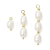 3Pcs 3 Styles Natural Pearl Rice Pendants PALLOY-JF04739-1