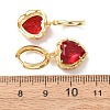 Valentine's Day Heart Brass & Glass Hoop Earrings EJEW-Z164-23G-7