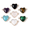 Natural & Synthetic Mixed Stone Love Heart Pendants G-T138-205M-G-1