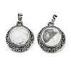 Natural & Synthetic Mixed Gemstone Half Round Pendants PALLOY-R159-01AS-2