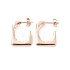 Ion Plating(IP) 304 Stainless Steel Rectangle Stud Earrings EJEW-P198-03RG-1