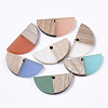 Resin & Wood Semi Circle Pendants RESI-S358-54-2