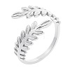 Titanium Steel Ear Of Wheat Open Cuff Rings for Women Men LB9093-1-1