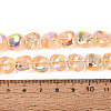 Electroplate Transparent Glass Beads Strands EGLA-N057-02A-04-4