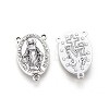 40Pcs Holy Oval Carved Virgin Mary Tibetan Style Alloy Chandelier Component Links TIBE-ZF0001-01AS-1