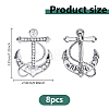 8Pcs Anchor Alloy Rhinestone Lapel Pins for Backpack Clothes JEWB-DC0006-46B-2