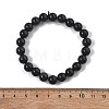 Natural Obsidian Stretch Beaded Bracelets G-A185-01A-4