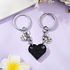 Matching Couple Resin Heart Keychain KEYC-YW00181-03-1