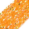 Electroplate Transparent Glass Beads Strands EGLA-K015-18K-1