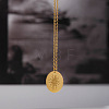 304 Stainless Steel Evil Eye Coin Pendant Necklaces WG06542-01-1