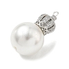 Brass Micro Pave Clear Cubic Zirconia and Creamy White Imitation Pearl Pendants KK-A300-13B-P-2
