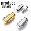 8 Sets 2 Colors 3-Strands Brass Magnetic Slide Lock Clasps KK-FS0001-60-3
