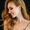 ANATTASOUL 6 Pairs 6 Style Crystal Rhinestone Teardrop & Kite & Tassel Dangle Stud Earrings EJEW-AN0002-24-4