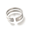 304 Stainless Steel Cuff Rings for Women RJEW-S238-05P-3