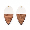 Opaque Resin & Walnut Wood Pendants RESI-N025-031-B05-1