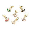 Brass Micro Pave Cubic Zirconia Charms KK-A156-10G-RS-1