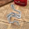 Snake Alloy Open Cuff Bangles for Women BJEW-A027-02P-3