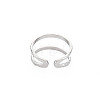 Non-Tarnish 304 Stainless Steel Double Line Open Cuff Ring for Women X-RJEW-S405-200P-2