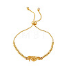 Adjustable Ocean 304 Stainless Steel Sea Horse Link Round Beaded Slider Bracelets for Women WG76B97-05-1