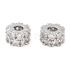 Brass Micro Pave Clear Cubic Zirconia Beads KK-U028-29P-1