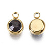 PVD Vacuum Plating 201 Stainless Steel Rhinestone Charms X-STAS-S068-02G-1