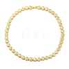 Brass Pave Clear Cubic Zirconia Flat Round Link Chain Necklaces for Women NJEW-A044-01G-4