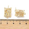Brass Micro Pave Cubic Zirconia Stud Earring Findings KK-E107-14G-3