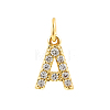 Brass Cubic Zirconia Pendants with Jump Rings FIND-PW0024-09A-1