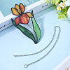 Bird of Paradise Flower Stained Acrylic Pendant Decoration HJEW-WH20003-24B-3