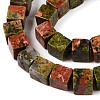 Natural Unakite Beads Strands G-T139-6x6-08A-3