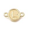 Brass Disc with Initial Links Connector Charms KK-E802-36G-L-1
