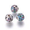 Brass Micro Pave Cubic Zirconia Beads LS-ZIRC-F098-02P-8mm-1