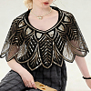 Polyester with Plastic Feather Sequin Shawls AJEW-CY0003-24-6