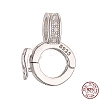 Rhodium Plated 925 Sterling Silver Micro Pave Clear Cubic Zirconia Twister Clasps STER-K176-13P-2