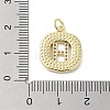 Rack Plating Brass Micro Pave Clear Cubic Zirconia Pendants KK-E102-33G-H-3