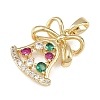 Christmas Brass Micro Pave Cubic Zirconia Pendants LS-KK-K413-02G-2