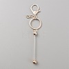 Iron Bar Beadable Keychain for Jewelry Making DIY Crafts KEYC-WH0034-32RG-1