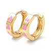 Brass Enamel Hoop Earrings KK-P205-17G-2