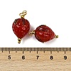 304 Stainless Steel with Handmade Lampwork Pendants STAS-Q352-02G-A-3