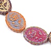 Painted Glass Beads Strands GLAA-F133-07E-3