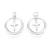 925 Sterling Silver Ring with Cross Pendants STER-N016-103P-1