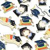 20Pcs 5 Styles Graduation Season Golden Plated Alloy Enamel Pendants ENAM-CJ0006-14-8