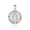 Virgin Mary Theme Brass Micro Pave Cubic Zirconia Pendants PW-WG2DF83-03-1