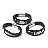 Natural Rose Quartz & Braided Microfiber Leather Multi-strand Bracelets for Women Men GG-CBAEA55-01D-4