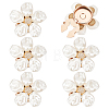 6Pcs Flower Alloy Rhinestone Cufflinks BUTT-ME0001-56-1