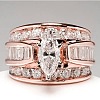 Horse Eye Alloy with Crystal Rhinestone Finger Rings FS-WG251C3-15-1